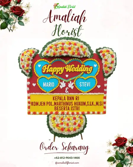 Papan Bunga Pernikahan Ranca Sanggal